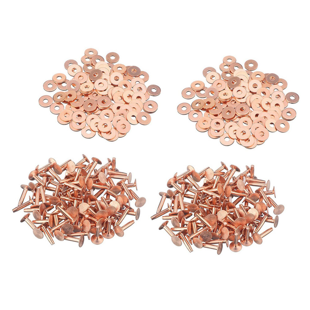 200 Sets Copper Rivets And Burrs Washers Leather Copper Rivet Fastener For Wallets Collars Leather Diy Supplies 6032898456502
