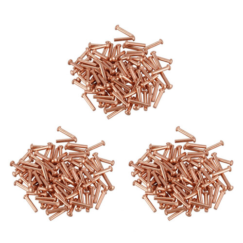300 Pcs 5/64Inch x 25/64Inch Round  Copper Solid Rivets Fasteners