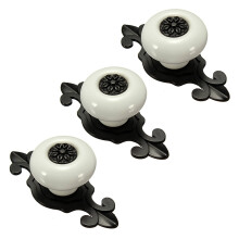 3X Boutons de Poignee En Ceramique de Porte ,D'Armoire, de Tiroirs Blanc + Noir