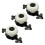 3X Vintage Ceramic Door Knobs Drawer Cabinet Cupboard Wardrobe Pull Handle White+Black 2
