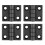 4Pcs 63mm x 50mm Cabinet Plastic Hinge Door Hinges Hinge Black 1