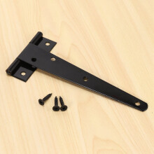 8 PCS 6 Inch Heavy Duty Door Hinges T-Strap Tee Shed Hinge Gate Hinges for Wooden Gates Hinges (Black)