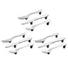 9 Pcs Argent Armoire de Cuisine Tiroir Tirez Poignées Boutons (Couteau Fourchette Cuillère)