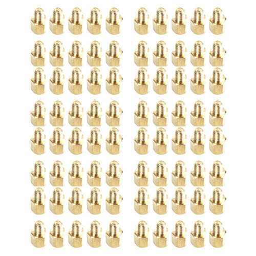 80 Pcs PC PCB Mainboard Spacer Hexagonal Brass M3 x 5 + 4 mm