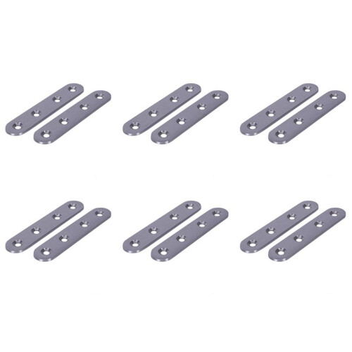Flat Stainless Steel Repair Mending Fixing Plate Brackets Support 12Pcs