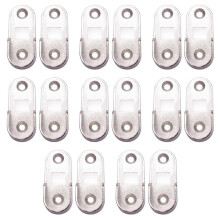 8X Oval Wardrobe Hanging Rail Rod End Bracket Support Silver Tone Pair