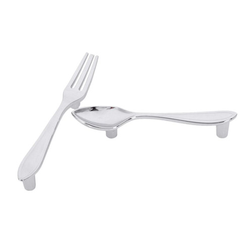 9 Pcs Silver Kitchen Cabinet Drawer Pull Handles Knobs (Knife Fork Spoon) 2