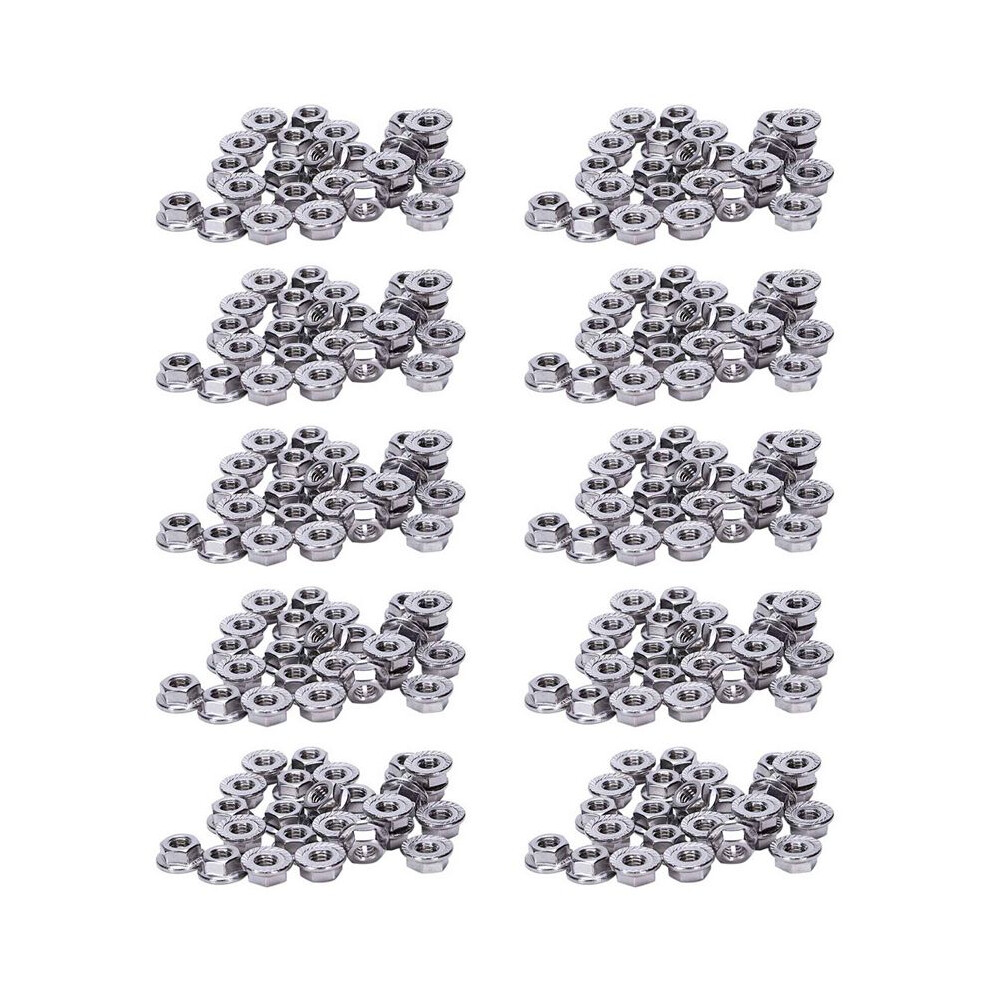 250 Pcs 304 Stainless Steel Serrated Flange Metric Hex Lock Nuts M6 6032651060960