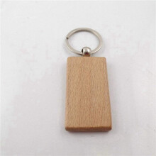 240Pcs Blank Rectangle Wooden Key Chain DIY Wood Keychains Key Tags Can Engrave DIY Gifts