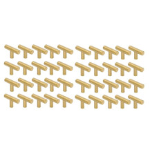 50mm Long Single Hole Cabinet Knobs and Pulls Door Cupboards Drawers Bedroom Furniture Handles Brushed ,40 Pack,Gold