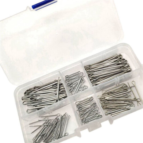 525Pc SPLIT PINS Cotter Fixings Set Assorted Sizes Zinc Plated Steel Hard Case 2