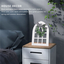 8Pcs Wooden Farmhouse Window Tiered Tray Decoration Plaid Rustic Farmhouse Decor Cathedral Arch Window Shelf Photo Prop