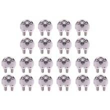 20Pcs Stainless Steel Cable Clip Saddle Clamp for Ropes 0.3cm 3mm Wire
