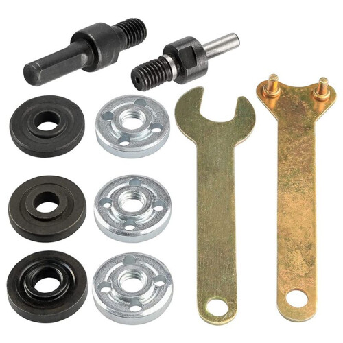 2X Drill Angle Grinder Adapter with Flange Nut Parts Set,6Set Replacement Grinder Flange Nuts and Wrench Conversion Tool 1
