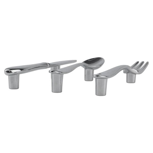 18 PCS Knife Spoon Fork Kitchen Cabinet Closet Drawer Pull Handles Knobs 3-Inch Center to Center (Silver)