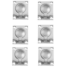 6 Pièces 48 x 38 mm Bateau Casier Trappe Verrou Cabinet Encastré Anneau Tirez Poignée Surf Marine Matériel de Surf 316 en Acier Inoxydable
