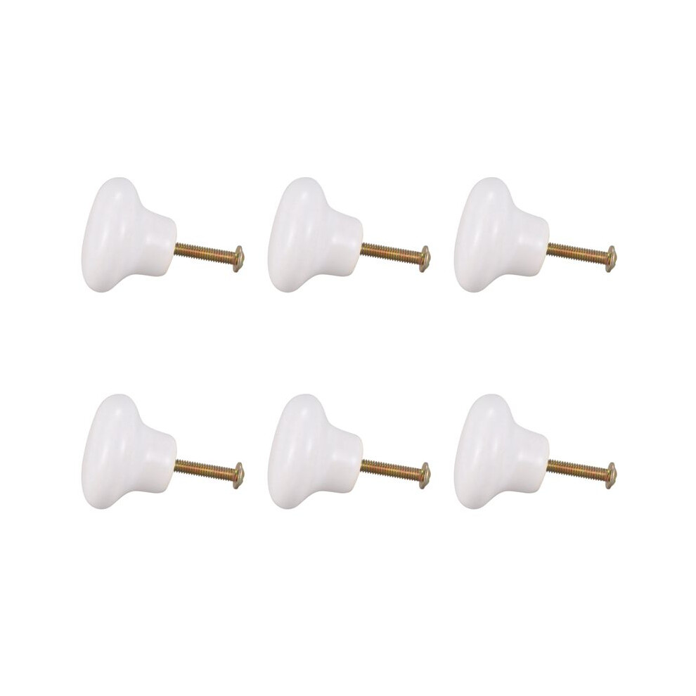 6Pcs Ceramic Door Round Handles Kitchen Cabinet Cupboard Wardrobe Pull Knobs White S 6133495355936