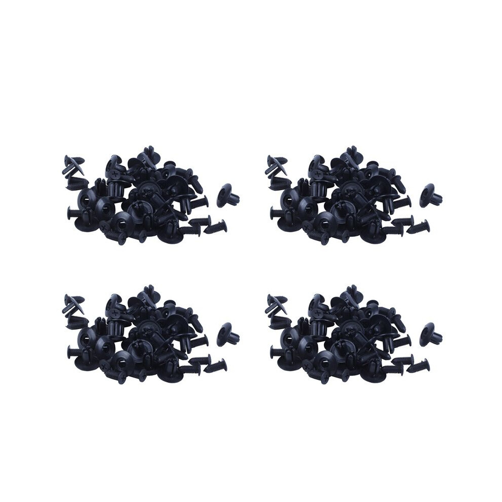 100 Pcs Plastic Push In Bumper Door Rivets Clip 8Mm Hole Black 6032538038563