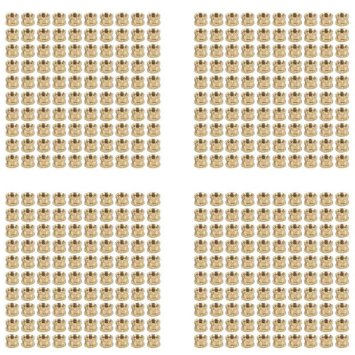 M3 x 3mm Female Thread Brass Knurled Threaded Insert Embedment Nuts 400PCS