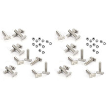 24Pcs T Slot Bolt Replacement,M10 x 25 Screws, A2-70 Rail Track Screws Track Nuts with 24 Flange Nut