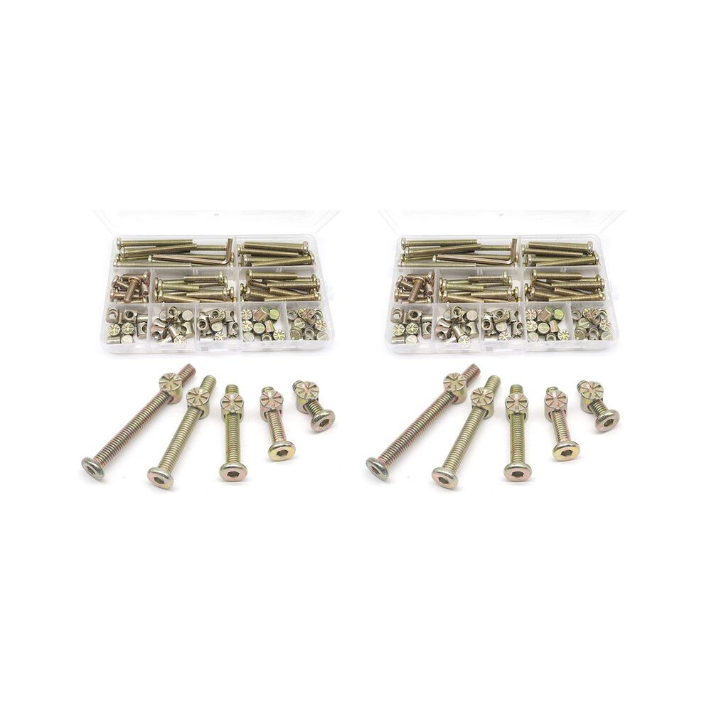 Baby Bed Screws Bolts Kit,Hex Drive Socket Cap Bolts Nuts Assortment Kit,For Crib Cot Chairs,M6 200Pcs 4711639723203