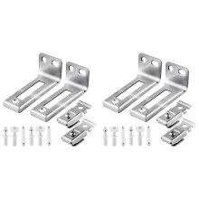Bi Fold Door Hardware Set, 4 Packs of Louver Door Hardware, Contains Top and Bottom Pivots, Brackets and Guide Wheel