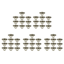 50Pcs Vintage Kitchen Cabinet Cupboard Dresser Door Drawer Ring Pull Handles Knobs (Antique Brass)