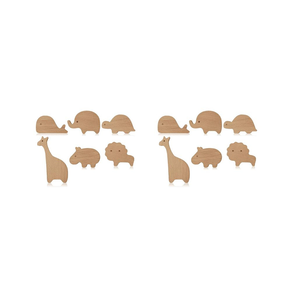 Wooden Animal Cabinet Knobs Decorative Dresser Knobs With Screws Dresser Pulls Wood Marine Woodland Animals Knobs 12Pcs 6032294787866
