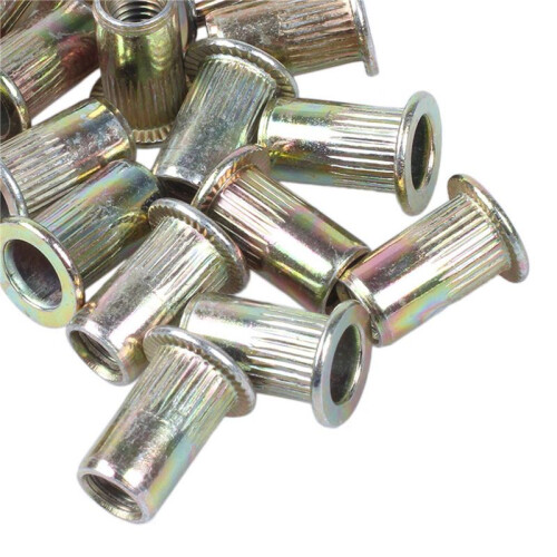 100Pcs Flat  Metric Steel M5 Blind Insert Rivet Nut 2