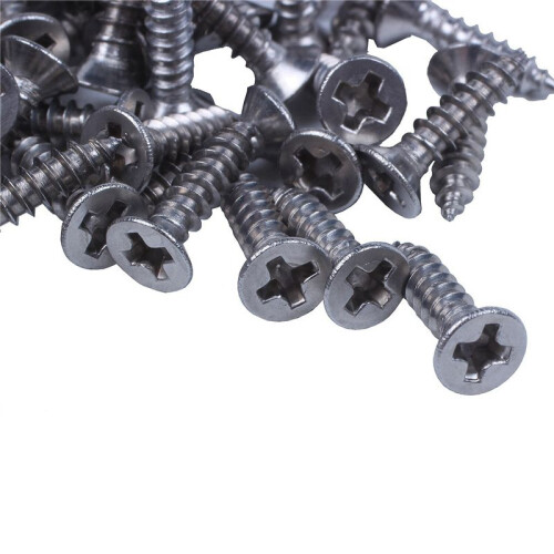 300X Stainless Steel Flat  Phillips Self-Tapping Screw 12X3mm Silver 1