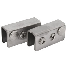 3X Edelstahl Glas Tür Drehgelenk Doppelkopf Magnetverschluss Set für 5-8mm Glas Tür