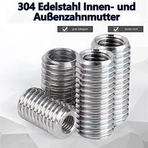 40 Pcs Thread Reducing Nuts, M8 Male to M6 Female Thread Screw Sleeve Bolt Conversion Nuts, Threaded Reducers Adapters