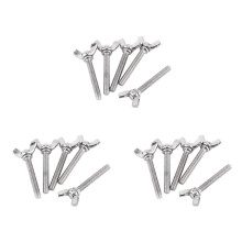 15 Pcs M5 Butterfly Wing Hand Screws Bolts 304 Stainless Steel Fastener Assortment Set, Full Thread (M5X40mm)
