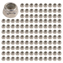 500Pcs Tuercas de Bloqueo Hexagonales de Inserción de Nylon Autobloqueantes Chapadas en Zinc M2