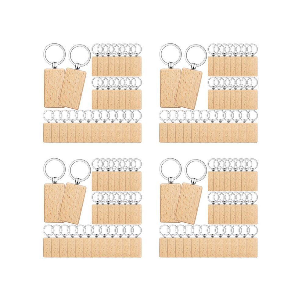 200 Pieces Blank Wooden Key Tag Key Engraving Blanks Unfinished Wood Keychain Key Ring Key Tags For Diy Crafts,Rectangle 4711324462875