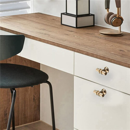 16 Packs Champagne Gold Cabinet Knobs Drawer Knobs Euro T Bar Cabinet Handles Modern Knobs for Cabinets and Drawers 2