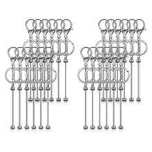24 PeçAs de Barras de Chaveiro MiçAngas para MiçAngas Chaveiro em Branco Chaveiro de Metal com MiçAngas para Chaveiro Projetos DIY Joias Pendentes