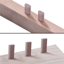 200 Pieces of 10mm Domino Wooden Dowel Connectors, Beech Wood Plugs, Woodworking Furniture Splicing Connectors