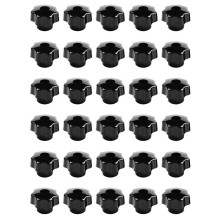 30 Pieces Black Star Grip Knobs, Female Thread Diameter 8mm, Diameter 40mm