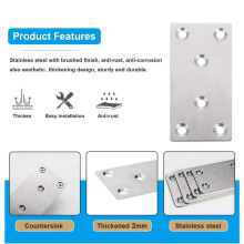 24 STÜCKE Reparatur Platten Gerade Klammer Klammern Schwer Lastung Flach Klammer Rostfreier Stahl Reparatur Platten für MöBel Holz