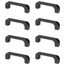 8X Poignee de Tirage Rectangulaire en Plastique Noir pour Porte Cabinet 5,2 Pouce