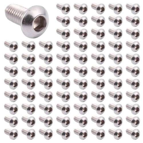 M6x12mm Stainless Steel Hex Socket Button  Screws 500 Pcs
