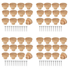 Manopole da Comò nel Rattan Boho Manopole per Cassetti Rotonde nel Legno Fatte un Mano nel Vimini Intrecciate e Viti per Manopole per Mobili Boho 48