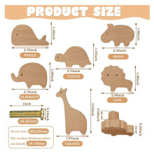 Houten Dierenkastknoppen Decoratieve Dressoirknoppen met Schroeven Dressoir Trekt Houten Mariene Bosdierenknoppen 12 Stuks