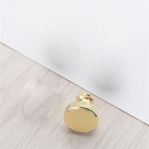 20 Pack 1.2 Inch Brushed Gold Cabinet Knobs Knurled Kitchen Cabinet Knobs Gold Drawer Knobs Round Dresser Knobs 2