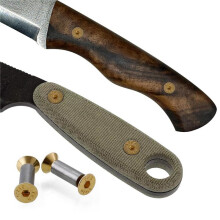 20 Paquetes de Tornillos para Manejar de Cuchillo, Remaches, Pernos, Tornillos de Cabeza Plana Hexagonales Dorados, Tornillos para Hacer Cuchillos