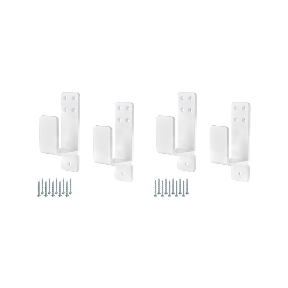 2X 2X4 Door Barricade Brackets Heavy Duty Upgraded Door Bar Holder Brackets For Home Security Suit For 2X4 Lumber White 4711329409851