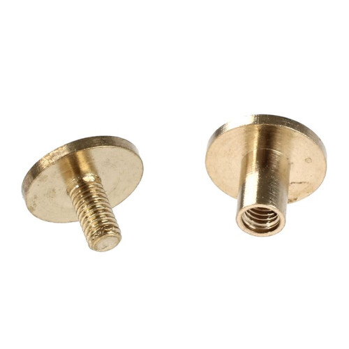 200x Arc Solid Brass Button Stud Screw Nail Screw Back Leather Rivet Belt 6mm 1