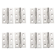 8pcs Stainless Steel 2 Inch 4.4x3.1cm Cabinet Door Hinges Hardware