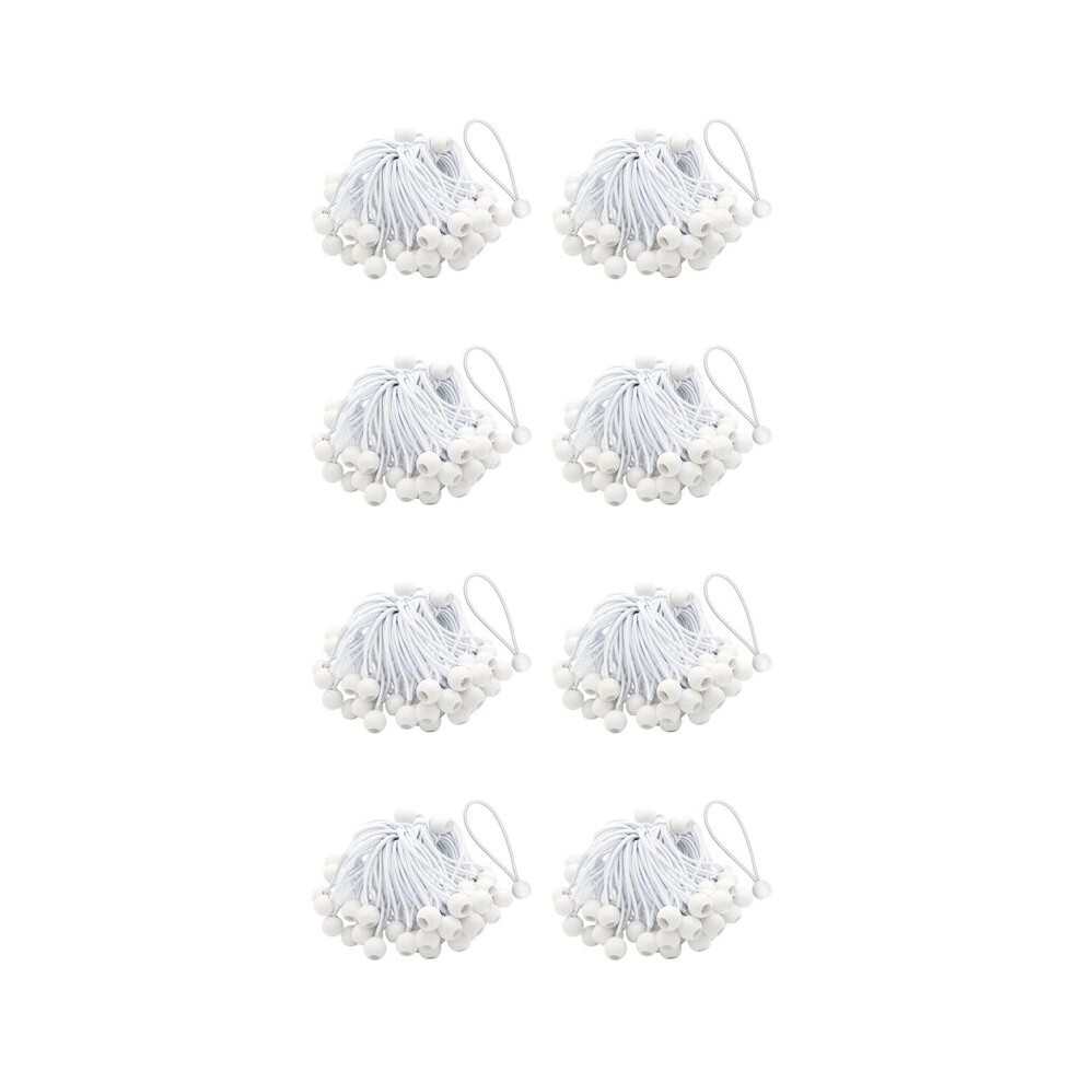 400 Pcs Bungee Cord With Balls Elastic Ties Bungee Toggles Ties For Marquees,Tents Banners,Flag Poles,Tarp (White) 6033692578308